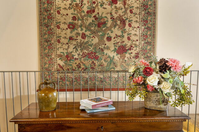 A detail shot of the interiors of Podere D'Asso