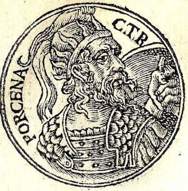 illustration of King Porsenna on coin