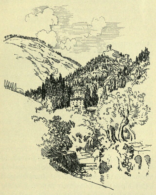 Drawing of the Castle of Vincigliata
