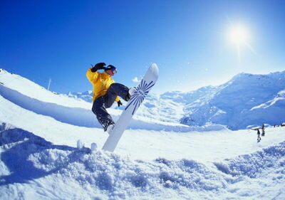 Snowboarding on the snow