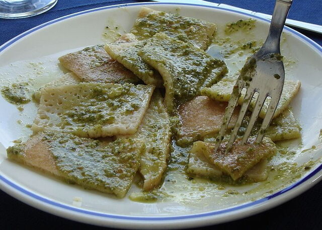 Local testaroli dish