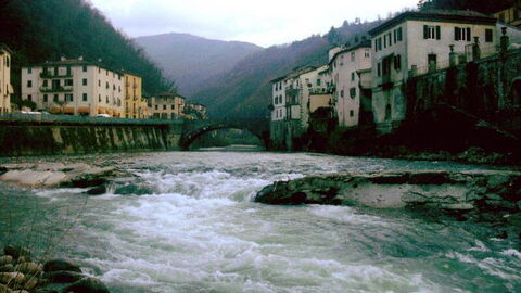 Serchio River in Bagni di Lucca