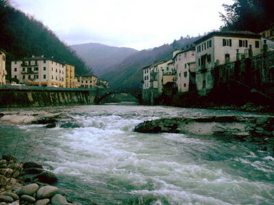 Serchio River in Bagni di Lucca