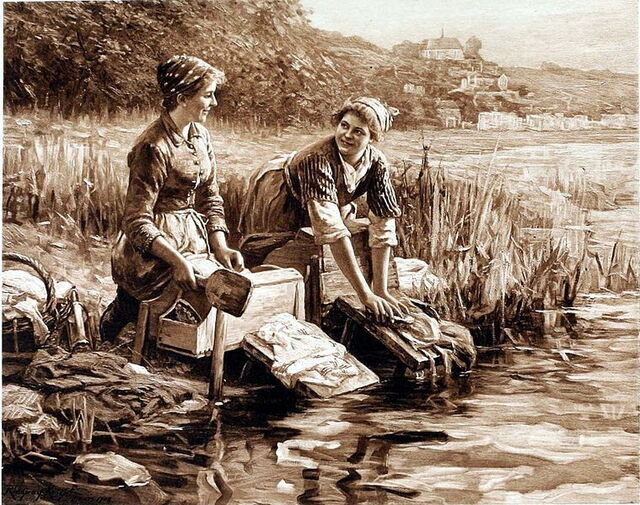 Drawing of washer women