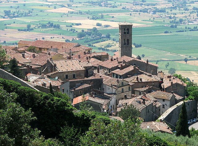 Wiew of Cortona rooftops