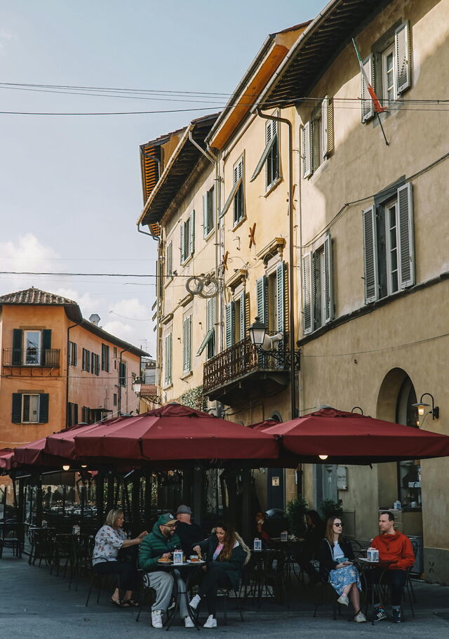 Sitting out in a piazza