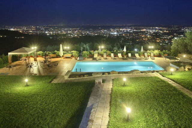 Villa Le Ferrette Pool at Night