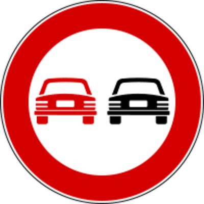 Italian no overtaking sign