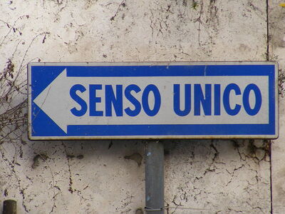 One way sign in italy