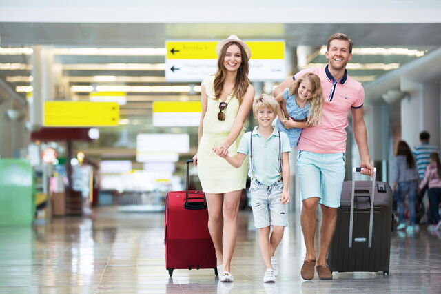 A family heading on vacation