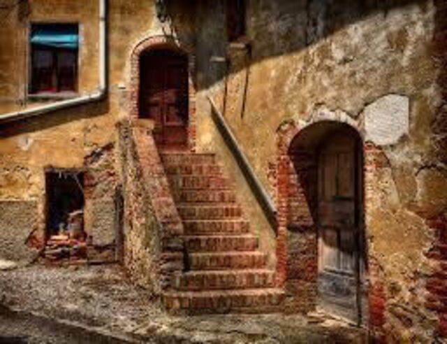Old stairway in Toiano