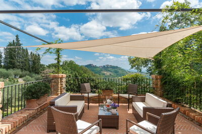 Outdoor seating at Villa Vico