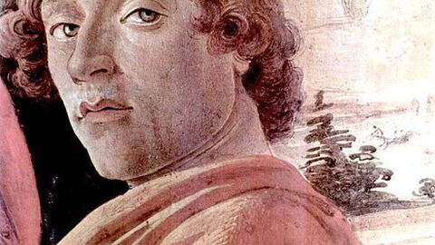 Sandro Botticelli self portrait in his adoration of the magi