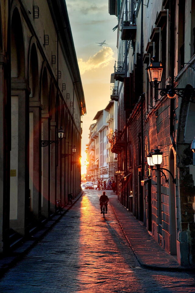Sunset on a Florentine street