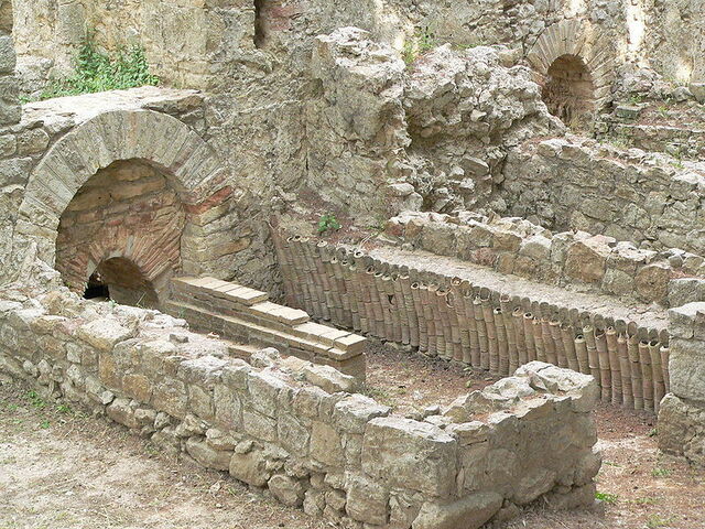 sauna area of ancient roman villa