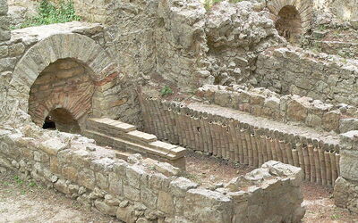 sauna area of ancient roman villa