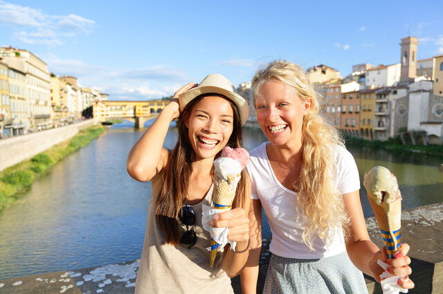Eating Ice-cream in Florence