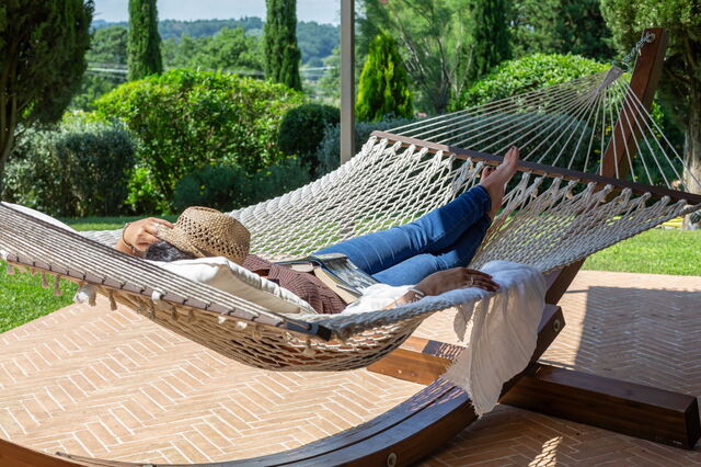 Relaxing in the garden at Podere i Poggi