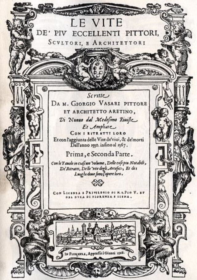Cover of Vasari's art history book