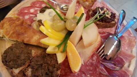 Antipasti with crostini di fegato