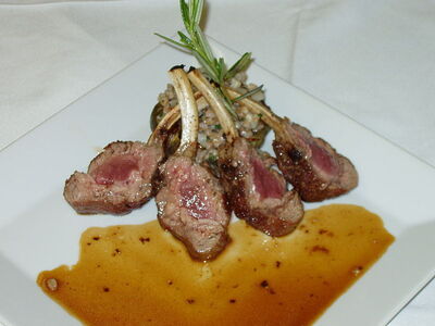 Juicy roast rack of lamb