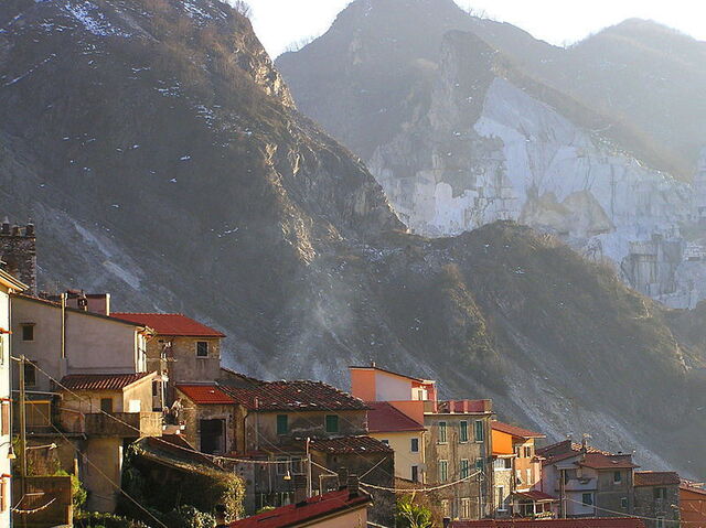 View of alps from Colonnata