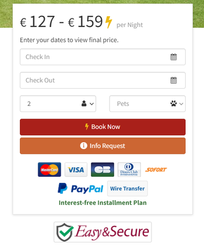 Installment Payment Plan in Booking Box