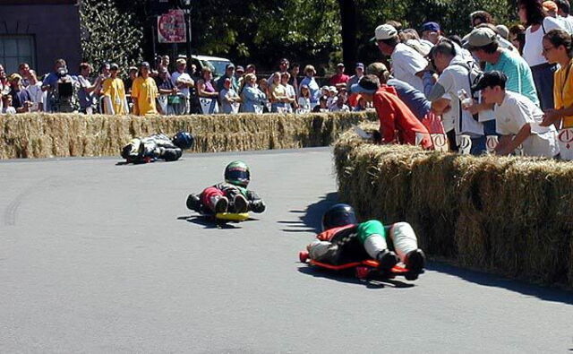 Street luging race
