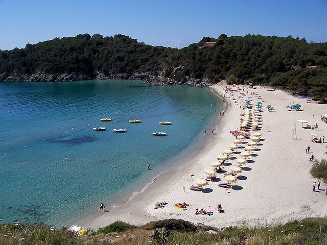 Elba island blue flag beach on Elba island