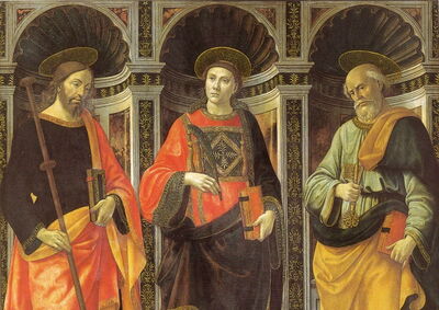 St. Stephen between St. James and St. Peter, Ghirlandaio