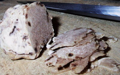 Sliced white truffle