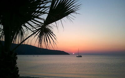 elba island beach sunset