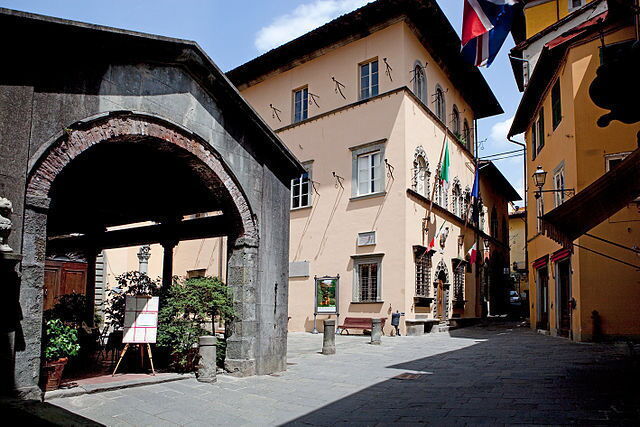 Loggia and City Hall in the centre of Barga