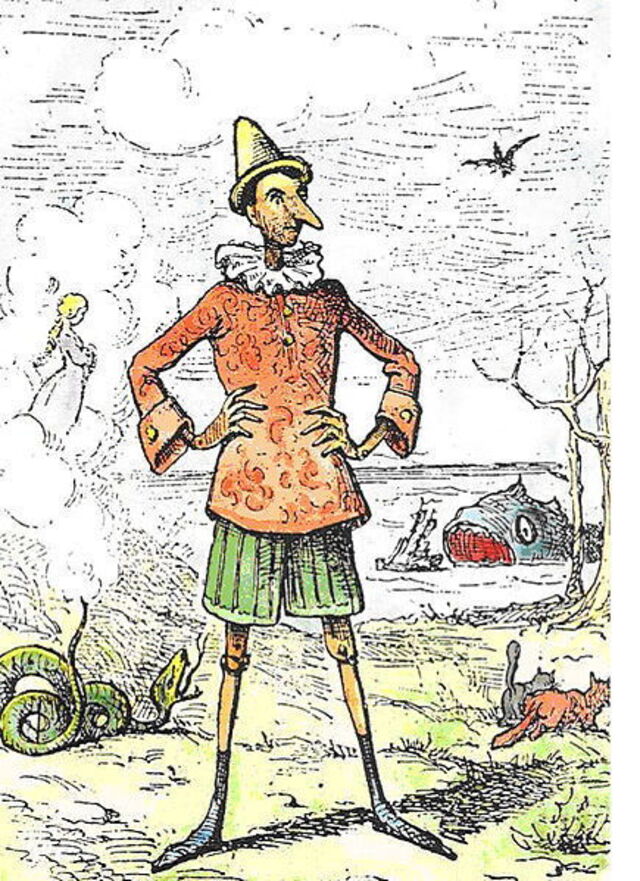 illustration of pinocchio by original book artist; Enrico Mazzanti