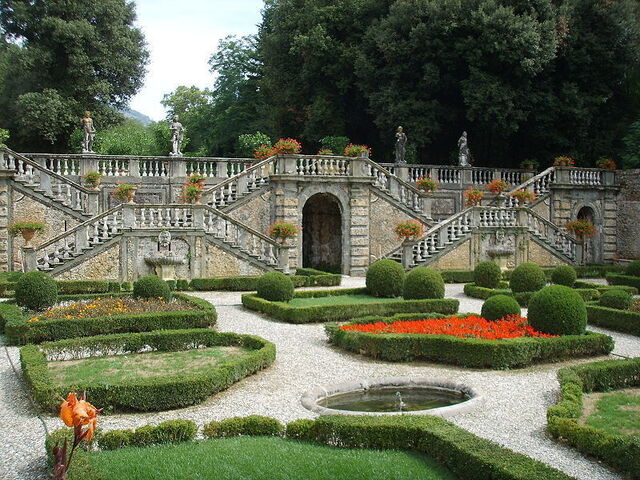 View of the gardens at Villa Torrigiani
