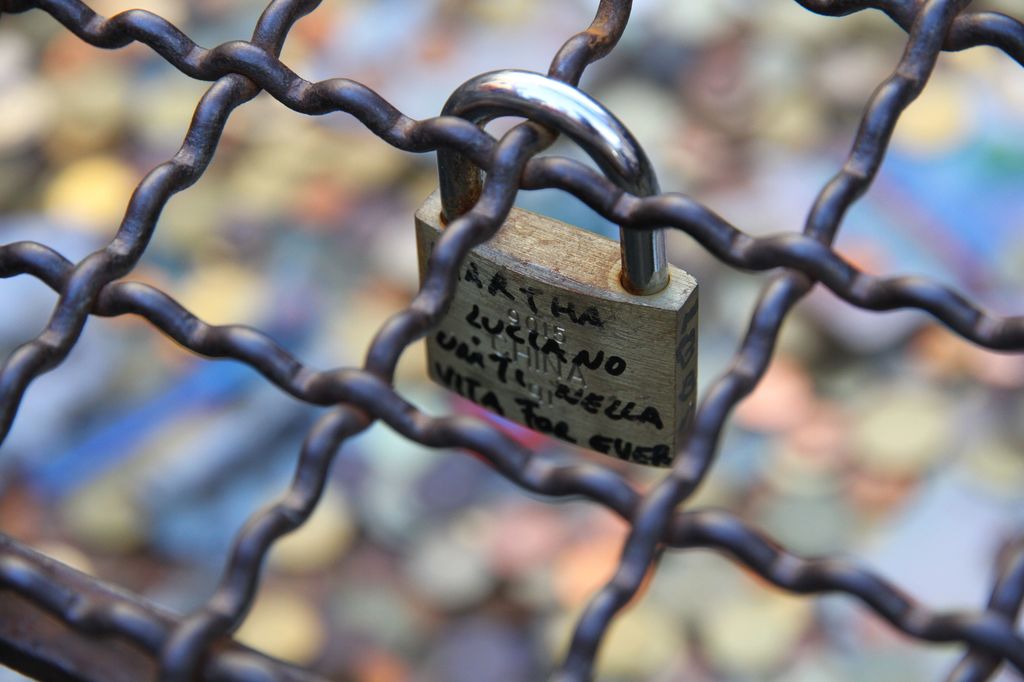 Lock of Engagement Fountain in San Gimignano