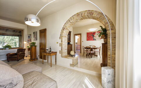 Villa Piazza Della Fortezza: Property, Room, Building, Interior Design, Arch, Furniture, Ceiling, House, Living Room, Architecture