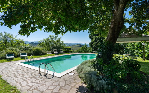 La Forra: Water, Plant, Swimming Pool, Sky, Azure, Tree, Shade, Outdoor Furniture, House, Leisure