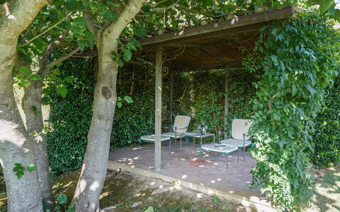 Villa San Lorenzo: Botany, Tree, Pergola, Building, House, Architecture, Plant, Leisure, Shade