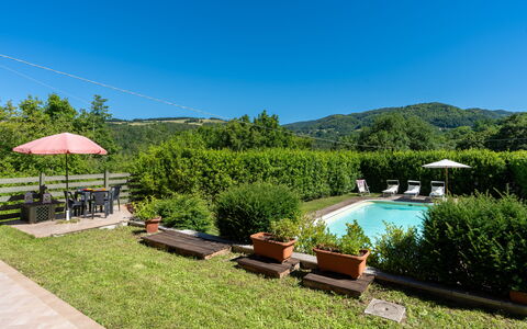 Villa Il Nido: Plant, Sky, Water, Natural Landscape, Swimming Pool, Shade, Outdoor Furniture, Tree, Land Lot, Grass
