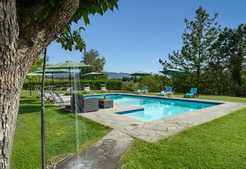 Villa La Collina: Water, Plant, Sky, Swimming Pool, Azure, Shade, Tree, Building, Outdoor Furniture, Land Lot
