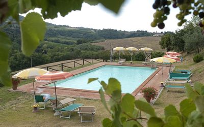 Agriturismo Paterno: Swimming Pool, Property, Leisure, Resort, Vacation, Villa, Shade, Tree, House, Building