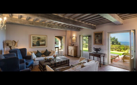 Villa Mandorlo: Living Room, Property, Room, Interior Design, Building, Ceiling, House, Furniture, Home, Real Estate