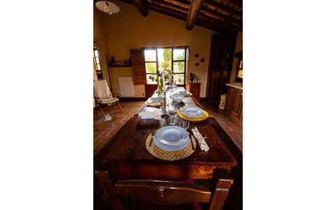 Collina dei Fiori: Property, Room, Furniture, Table, Interior Design, Building, Dining Room, Real Estate, House, Cottage