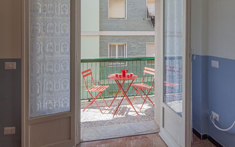 Giulia Apartment - Levanto: Window, Building, Door, Wood, House, Chair, Wall, Home Door, Flooring