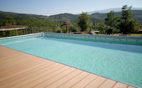 Villa Leo: Swimming Pool, Property, Leisure, Water, Real Estate, Grass, Floor, House, Sky, Vacation