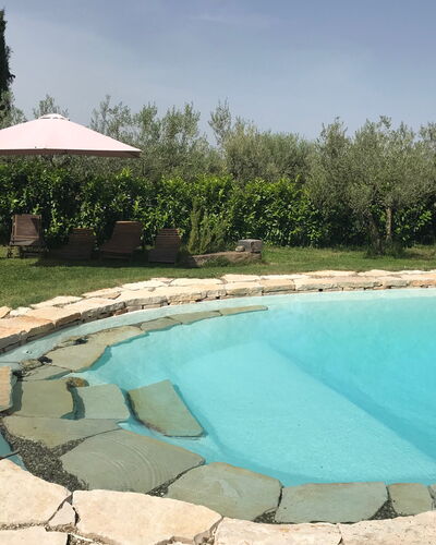 Villa Eleonora: Swimming Pool, Outdoor Furniture, Leisure, Flagstone, Shade, Backyard, Landscaping, Water Feature, Resort, Umbrella