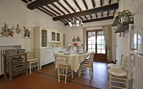 Villa Gelsomino: Room, Property, Building, Furniture, Ceiling, Dining Room, Interior Design, Floor, Table, Wood Flooring