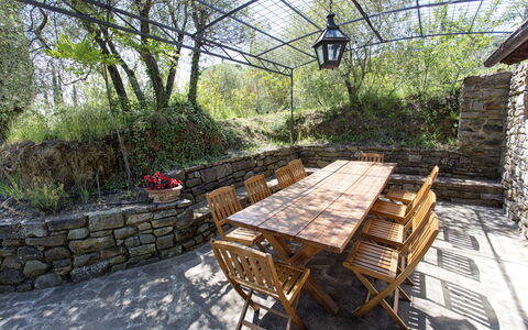 Villa San Pietro: Property, Real Estate, Room, Furniture, House, Table, Backyard, Estate, Building, Tree