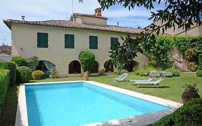 Villa Montalcinello In Siena, Private Pool: Water, Plant, Sky, Property, Building, Cloud, Green, Azure, Swimming Pool, Window